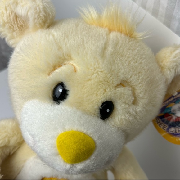 Vintage Circus Circus Yellow Plush Bear Stuffed Animal Sunflower Belly NWT - Picture 3 of 7